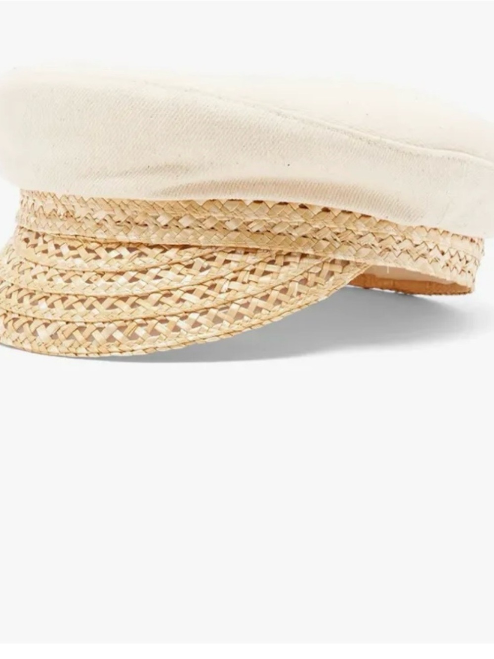 Ruslan Baginskiy Baker Boy Cap Natural Straw Cream Cotton